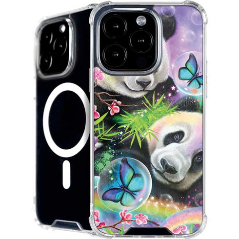 Rainbow Pandas with Butterflies by Sheena Pike iPhone 16 Pro MagSafe Case